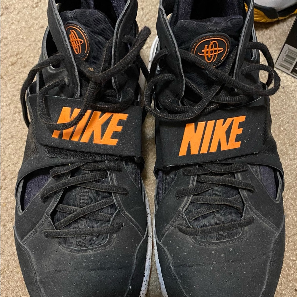 Nike Men's Black Sneakers with Orange Accents
